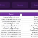 Planilha de Cobrança - Dados Cliente