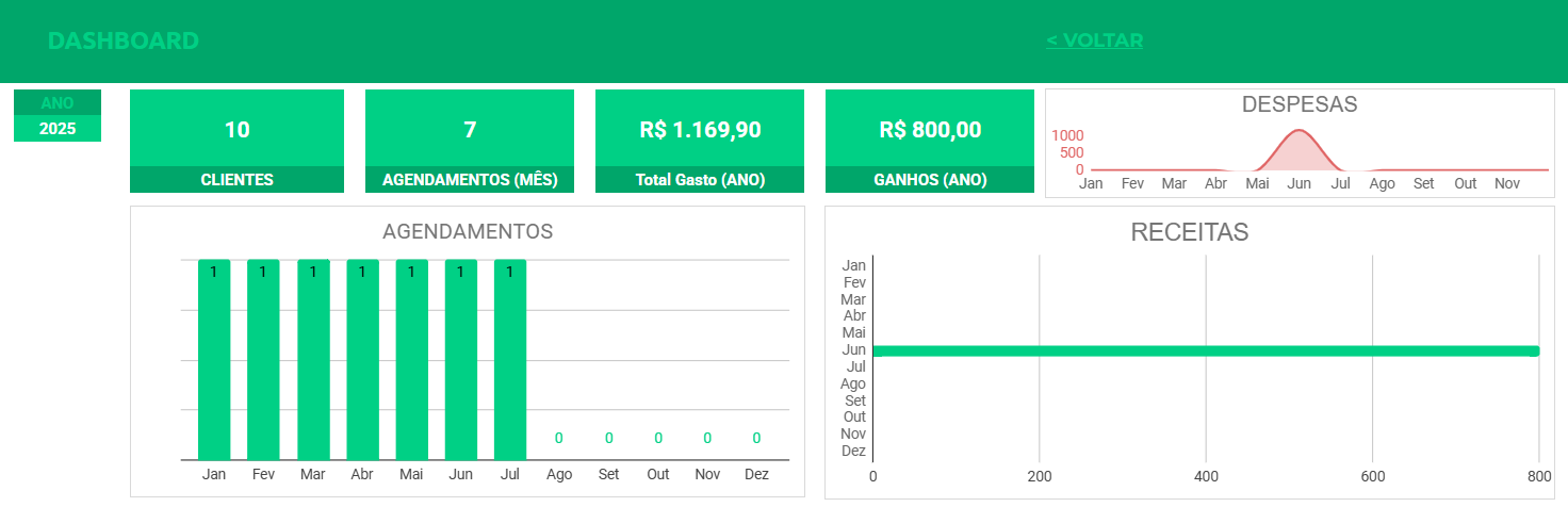 Planilha Google de Gestão para Pilates - Relatório Financeiro