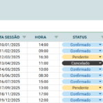 Planilha Google para Quiropraxista - Agendamentos