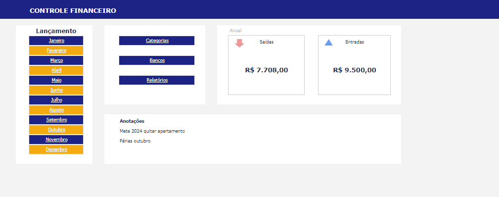 Planilha para Finanças - Planilha Google de Controle Financeiro