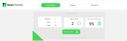Planilha para Importar NF - Tela inicial