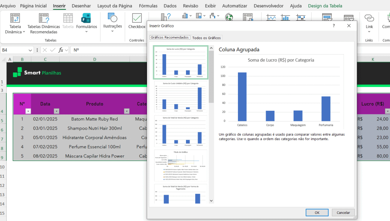 Excel para universitários - Gráficos Recomendados