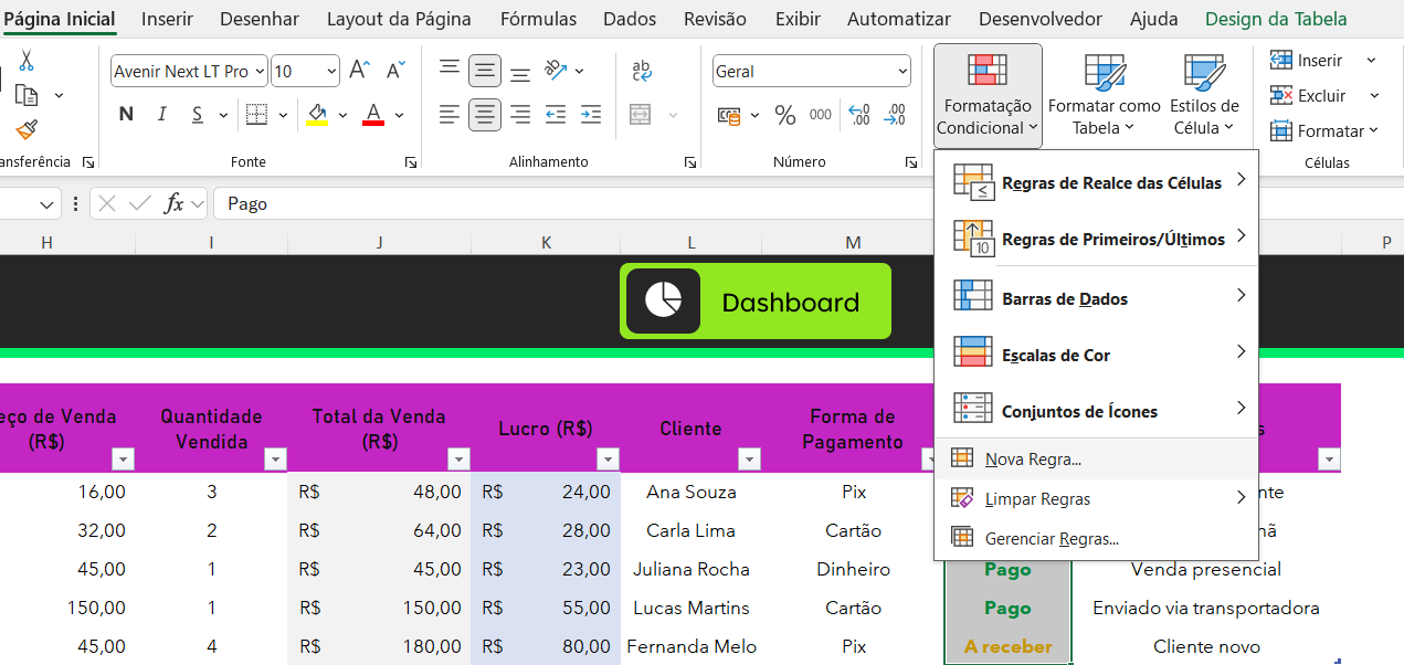 Melhores práticas em Excel na construção civil - Formatação Condicional