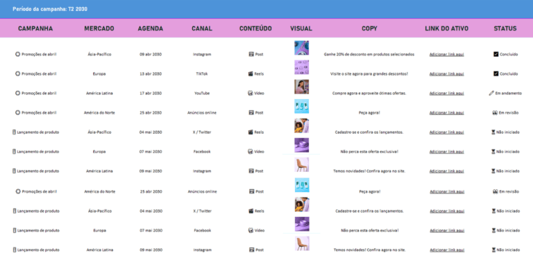 Planilha de Plano de Mídia