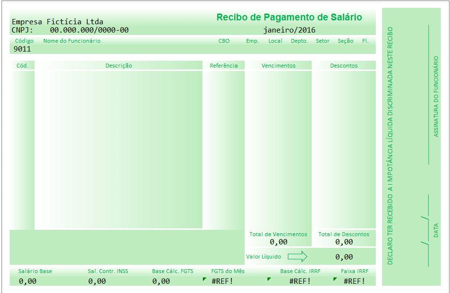 Holerite em Excel