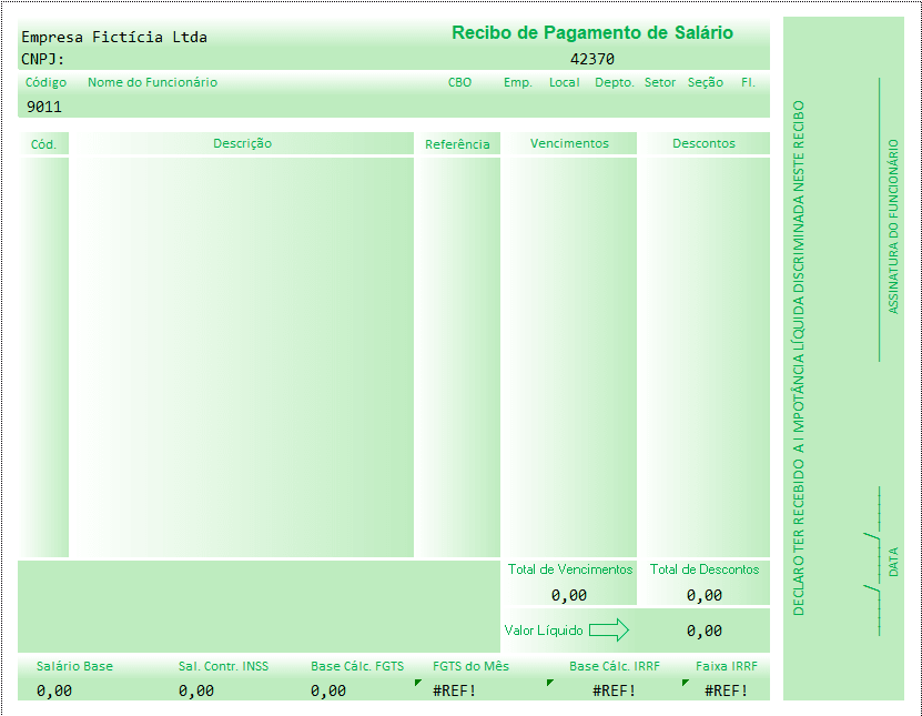 Modelo de Holerite em Excel