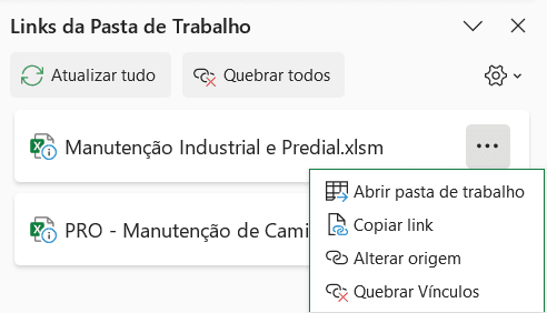 Como atualizar links externos no Excel - Alterar origem